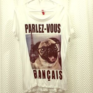 Like New French Pug Shirt by Divided H&M